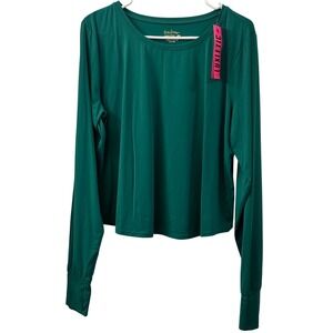Lilly Pulitzer Luxletic Emerie Active Tee Long Sleeve UPF 50+ Evergreen XL Beach